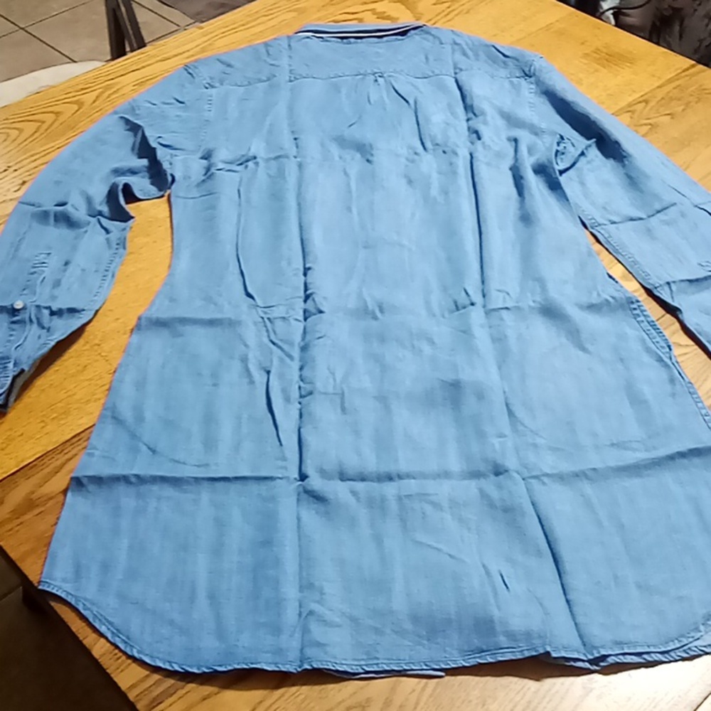Untuckit Womens Shirt Dress 16 NEW Blue Long Sleeves MARASKA NEW - Picture 2 of 8